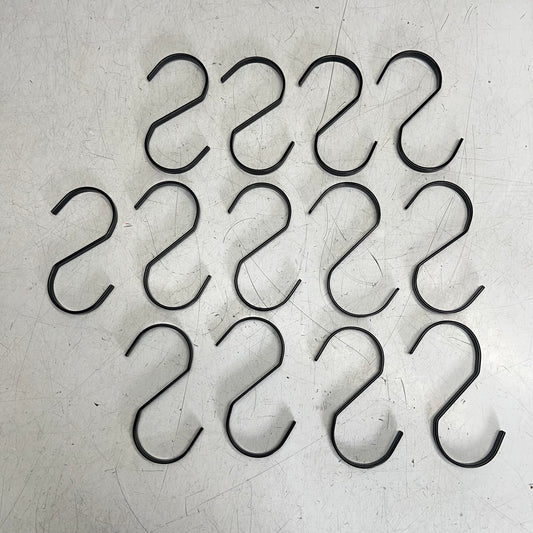 (LOT OF 12) Closet Hooks for Purses, Belts Etc 4.5" Black