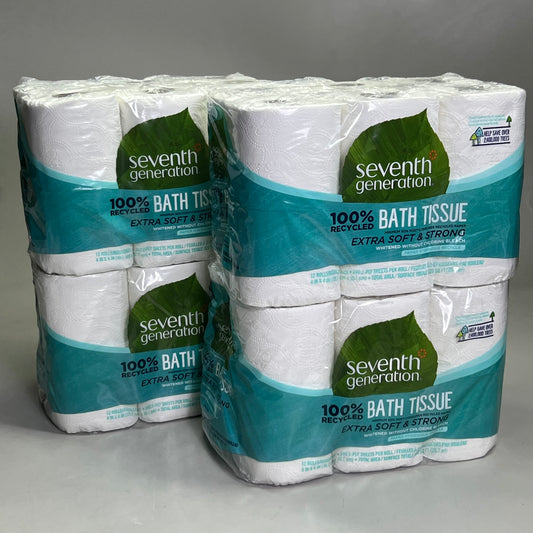 SEVENTH GENERATION (4 Pack) Bath Tissue Extra Soft & Strong 12 Rolls in Each