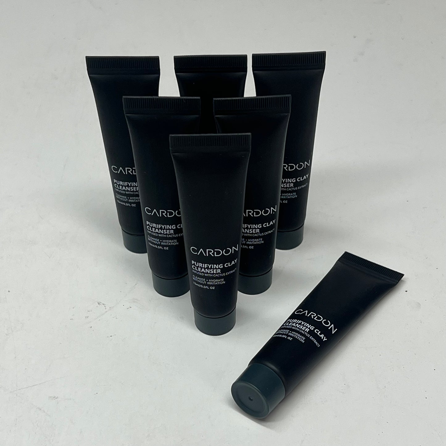 CARDON (7 PACK) Purifying Clay Facial Cleanser for Men Travel Size 0.5fl oz