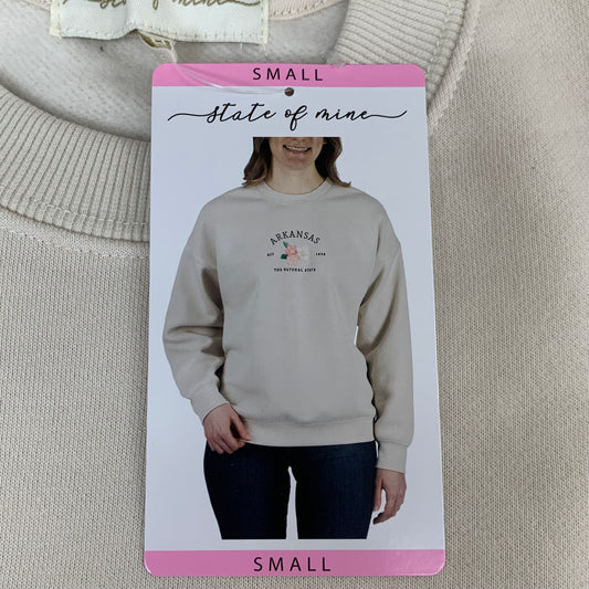 STATE OF MINE Women's Texas Lone Star State Sweatshirt Sz-Small Stone 15711