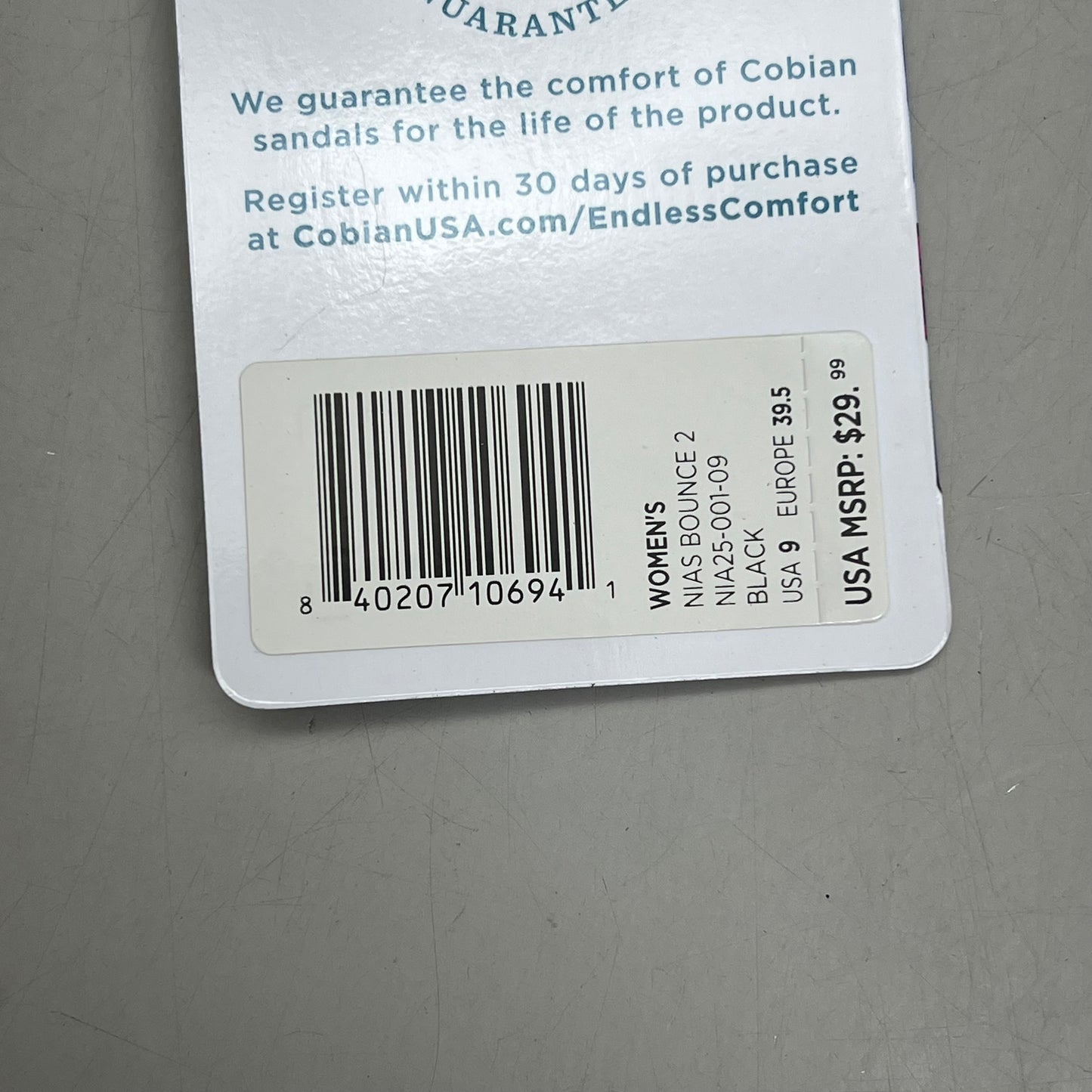 COBIAN Nia's Bounce 2 Synthetic Leather Women's Sz 9, EU 39.5 Black NIA25-001-9