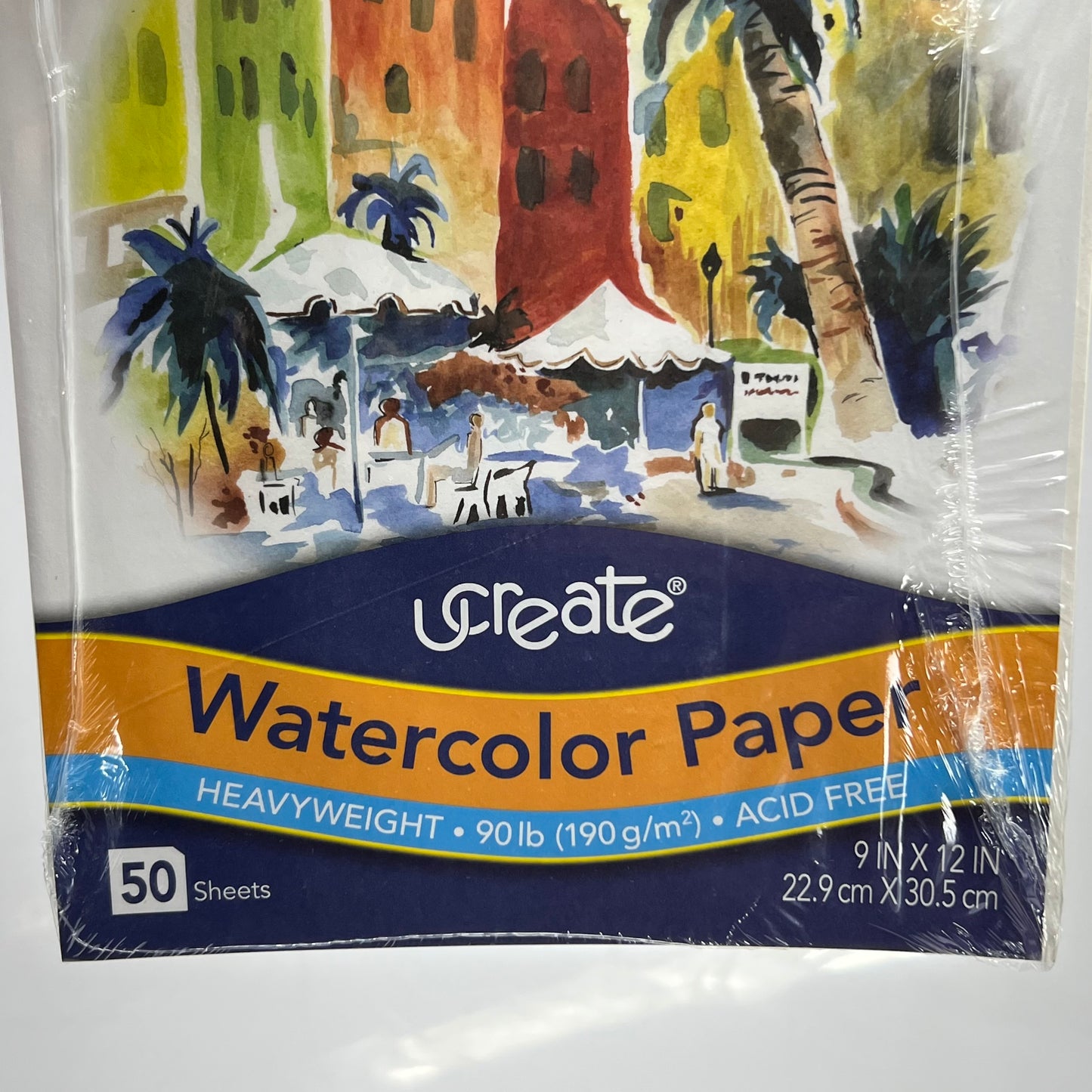 UCREATE (50 Sheets) WaterColor Paper Sz 9" x 12", P4925