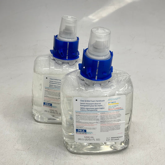 ZA@ BRIGHT SOLUTIONS  (2 PACK) Clear & Mild Foam Soap  1200ml BSL-GJCB6-6640-02 (As-is)