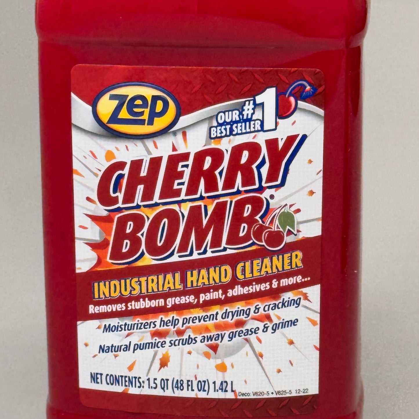 ZEP (2 PACK, 48 fl oz EACH) Moisturizing Cherry Bomb Industrial Hand Cleaner Red