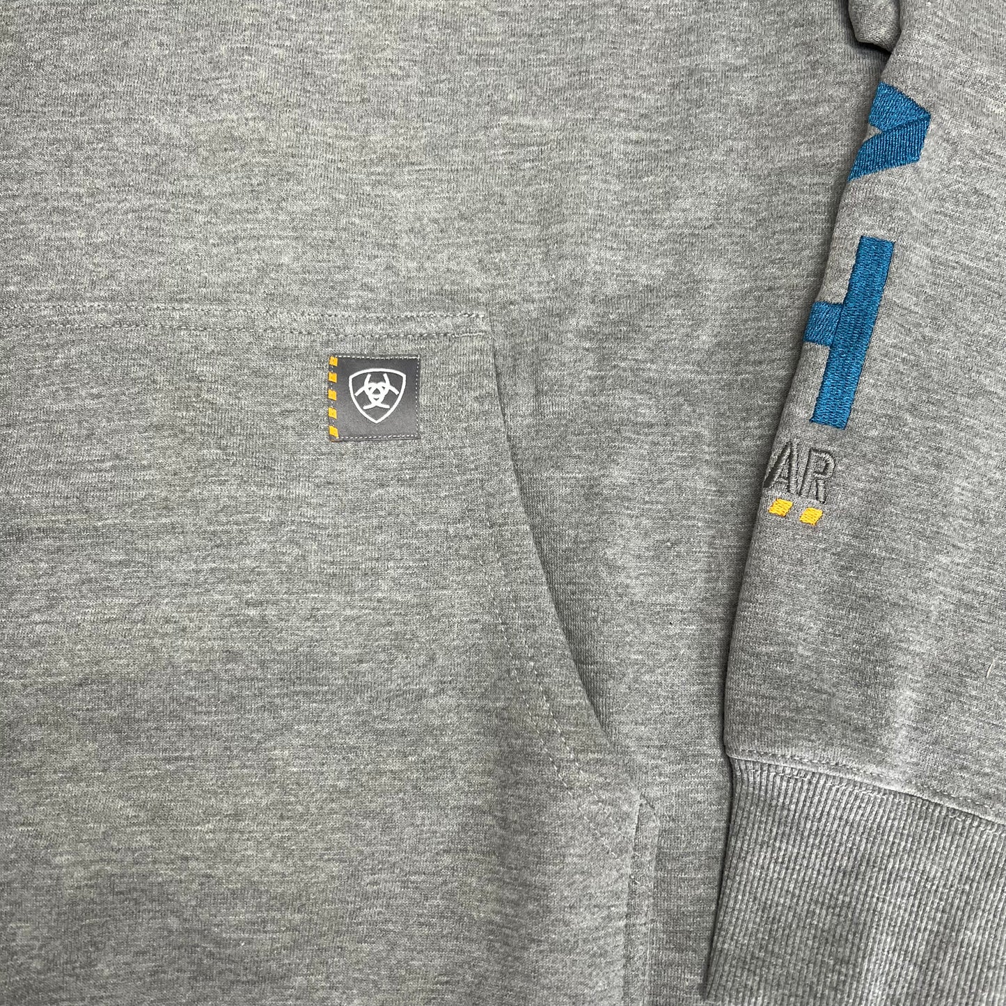 ARIAT Embroidered Rebar Graphic Hoodie Women's Sz M Heather Grey 10037619