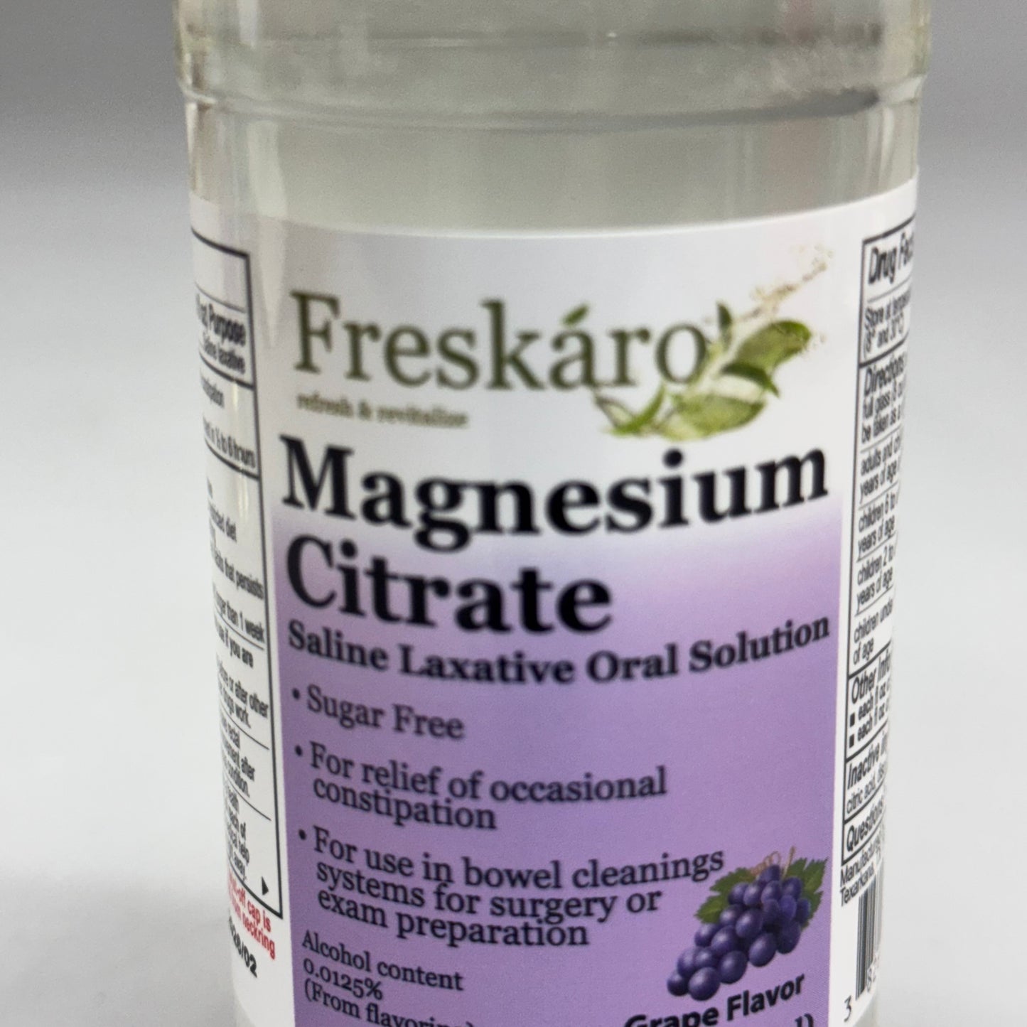 FESKARO (3 PACK) Magnesium Citrate Saline Laxative Oral Grape 10 fl oz 02/26