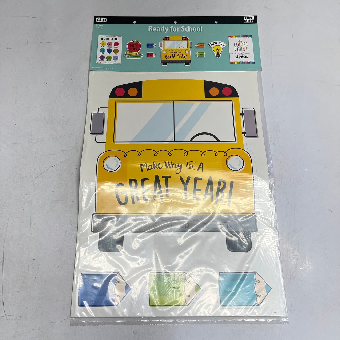 CORE DECOR (2 PACK) Ready for School Bulletin Board Set 41 Pieces  CP 10871