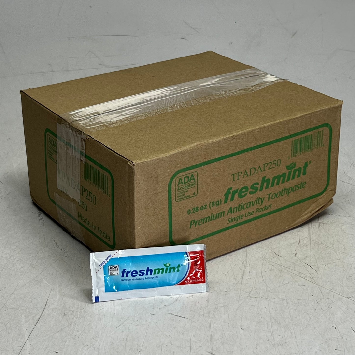 ZA@ FRESHMINT (250 PACK) Premium Anticavity Toothpaste TPADAP250 BB 08/26