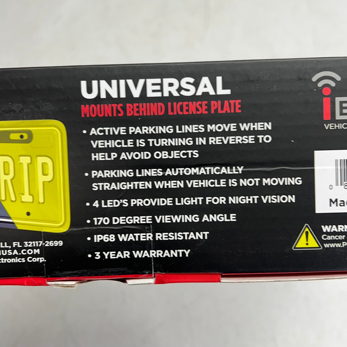 METRA Ibeam License Plate Back-up Camera W/ Night Vision & Parking Lines BBBPLTC