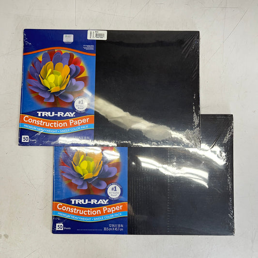 TRU-RAY (2 PACK, 50 EACH) Heavy Weight Construction Paper 12"x18" Black P103061