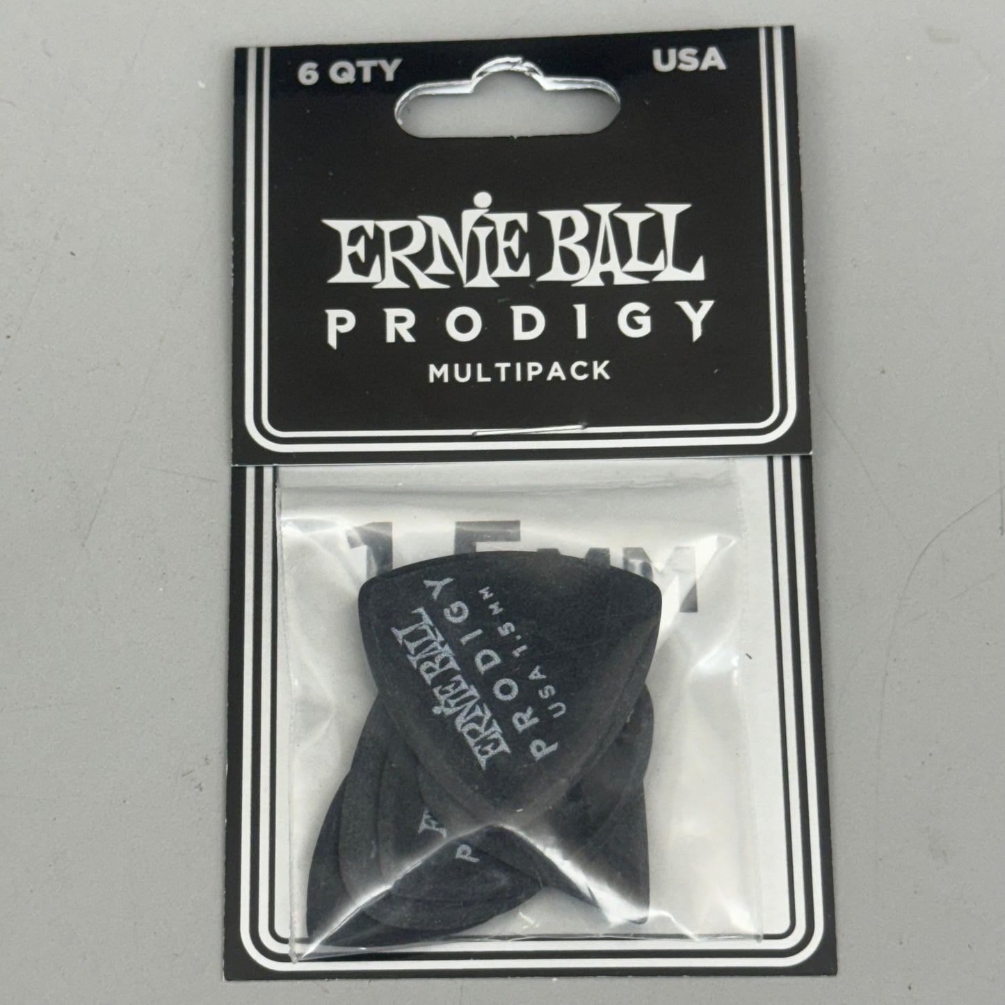 ERNIE BALL PRODIGY (10 Packs of 6) Delrin Black Guitar Picks 1.5 MM P09342