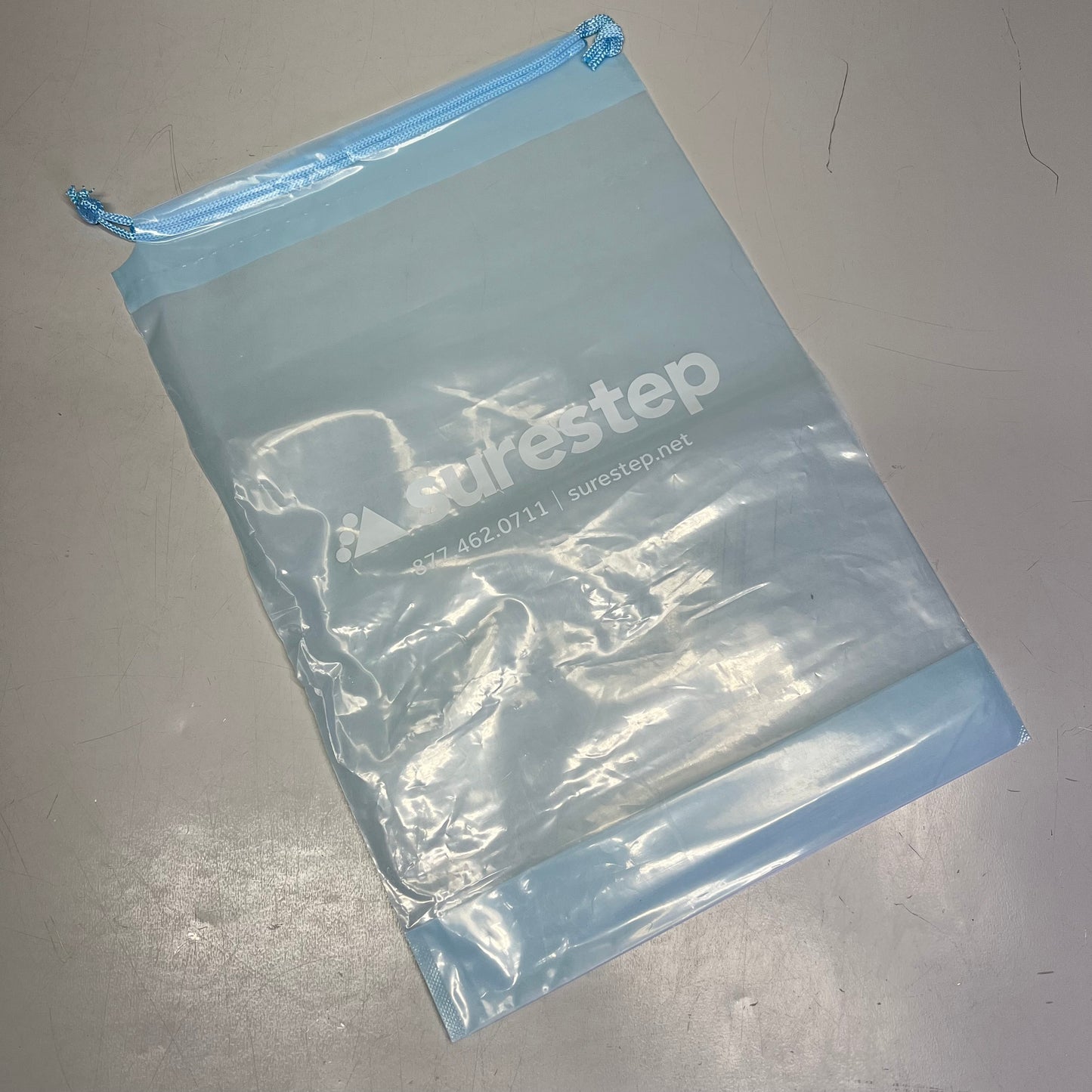 ZA@ SURESTEP (50 PACK) Company Plastic Drawstring Bags 16.5"x11" Baby Blue