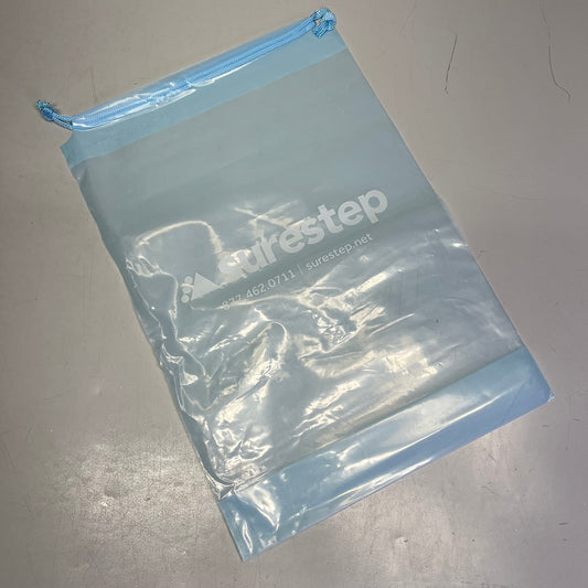 ZA@ SURESTEP (50 PACK) Company Plastic Drawstring Bags 16.5"x11" Baby Blue