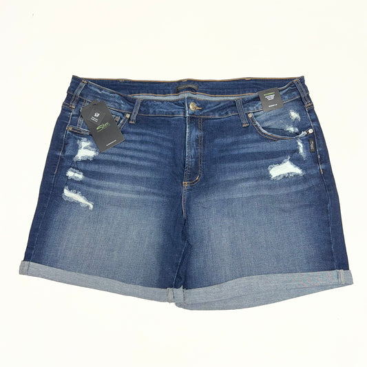 SILVER JEANS CO. Boyfriend Mid Rise Short Women's Sz 22W/6 Indigo W53608ECF428