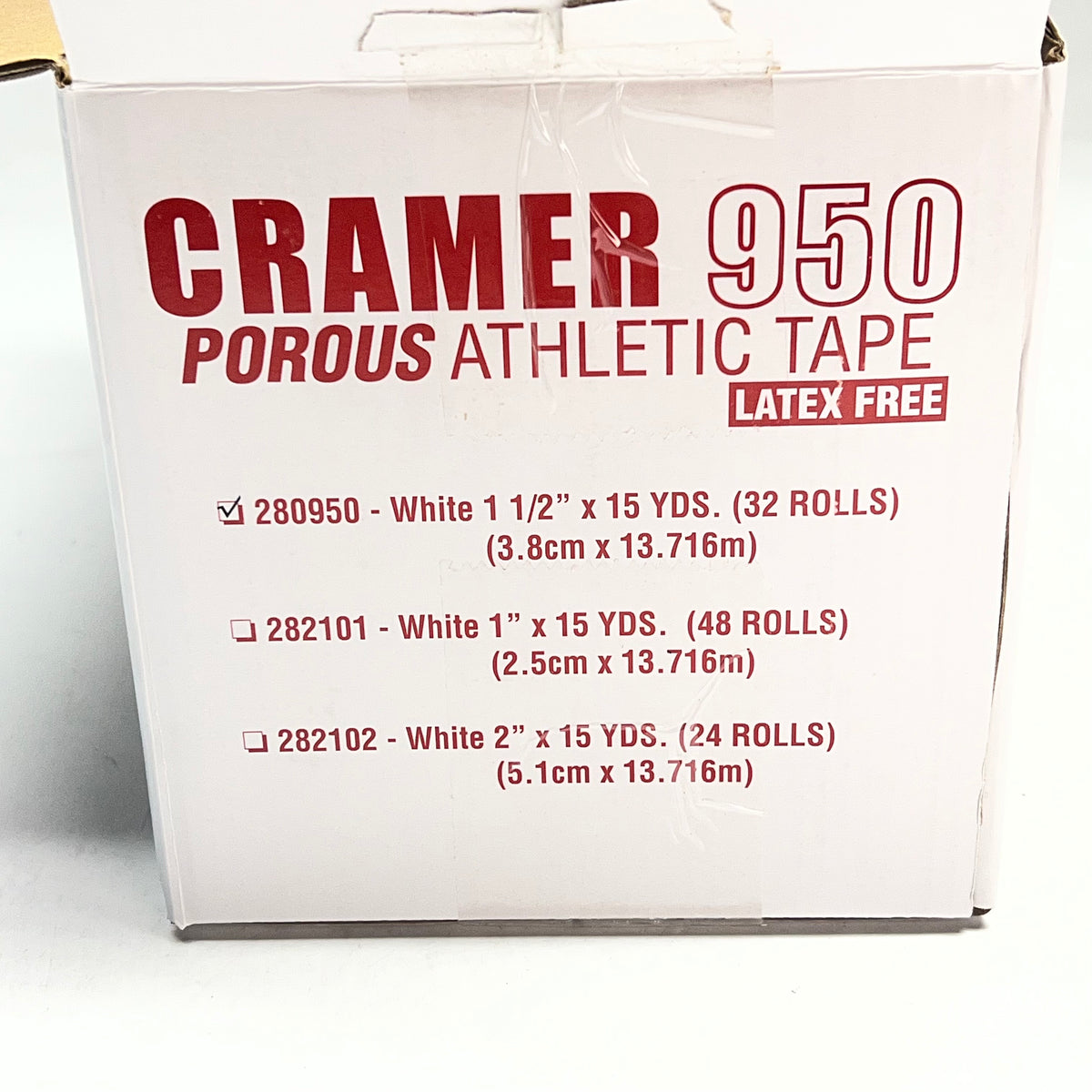 CRAMER PORUS (32 PACK) Athletic Tape 950 For Athletic Trainers 1-1/2"x15 YDS White 280950