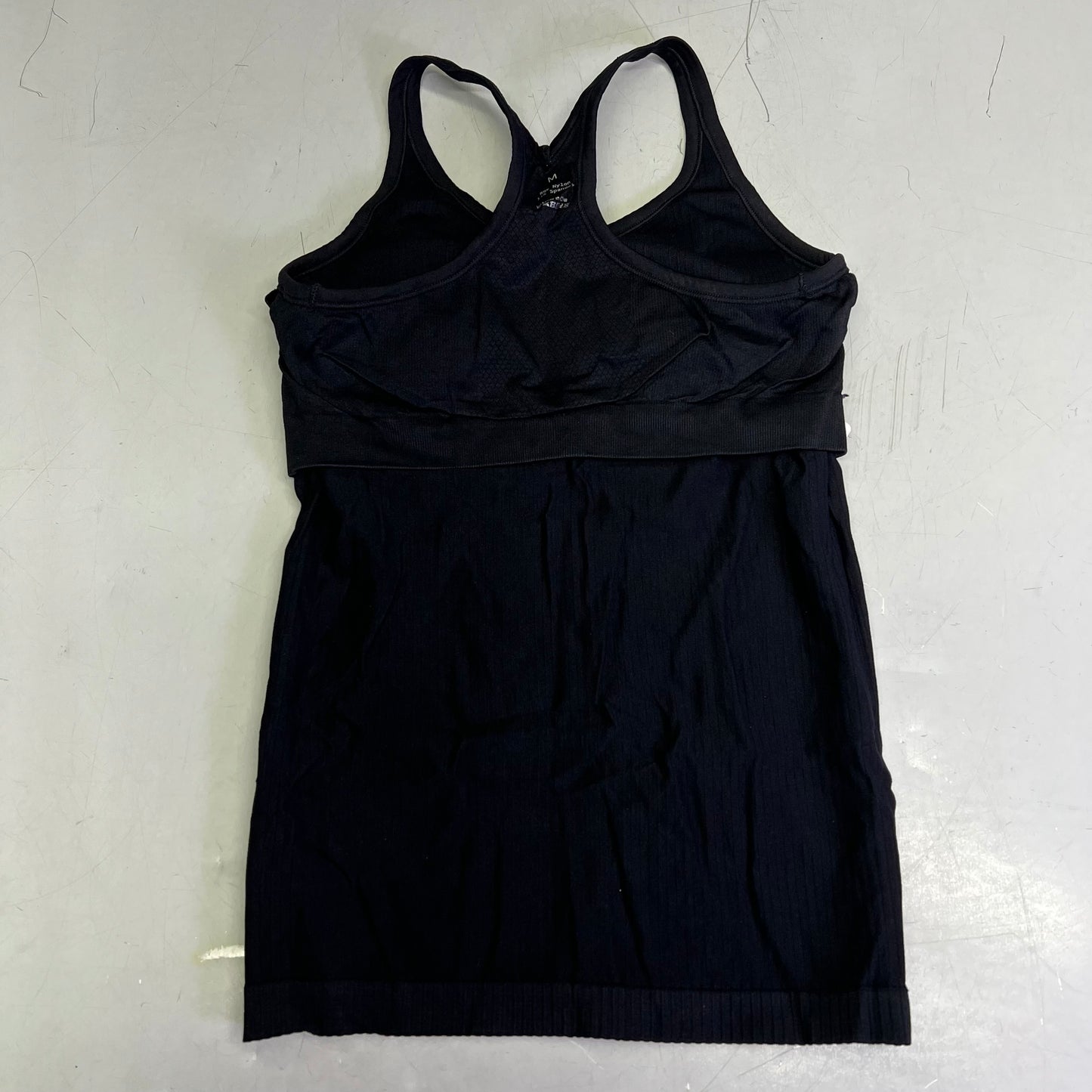 ATTRACO Ribbed Racerback Scoop Neck Athletic Tank Top Women's Sz M Black