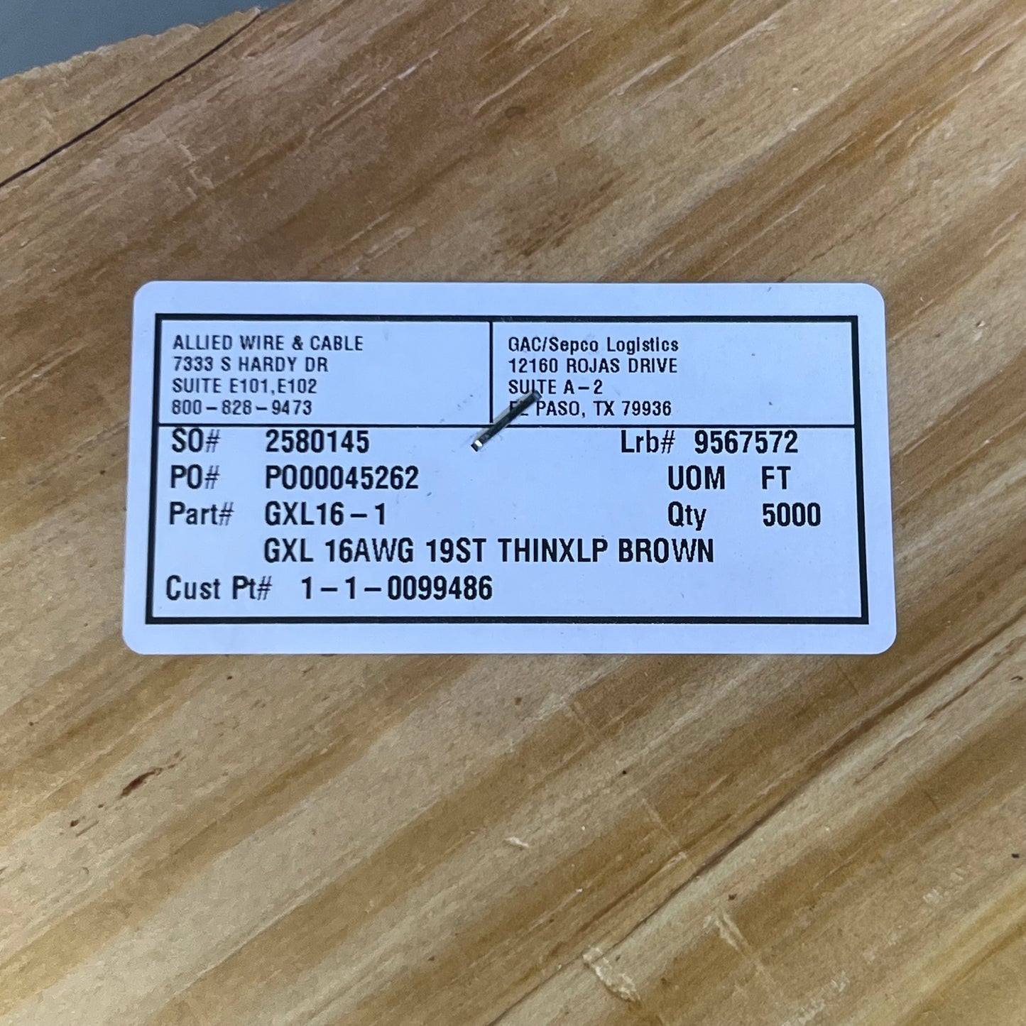 ZA@ GCS 16 Gauge Stranded Wire Brown 5000 ft. GXL16-1