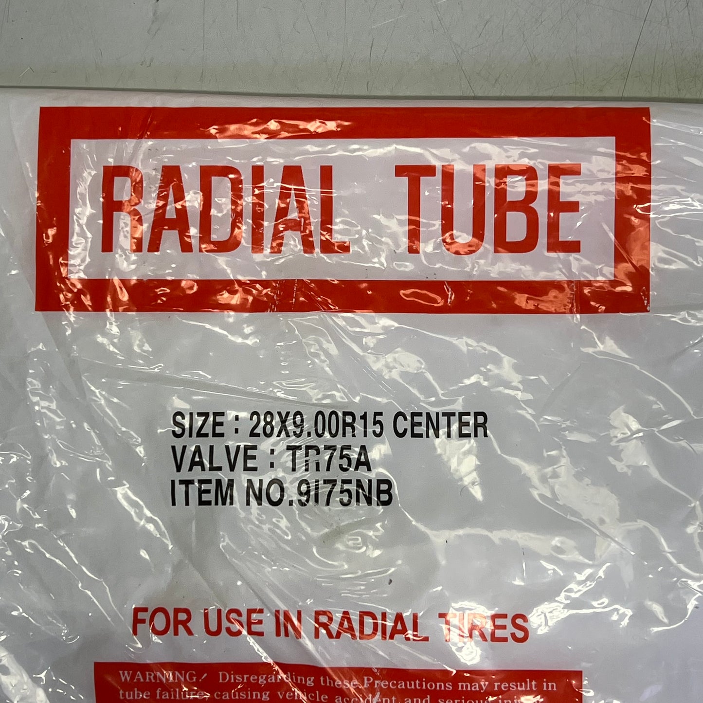 TRANS AMERICAN RUBBER  Butyl Radial Tube 28x9.00R15 Center 9I75NB TR75A