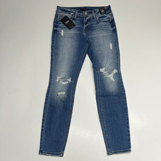 SILVER JEANS CO Distressed Suki Skinny Leg Jeans Women's Sz 31/29 Indigo