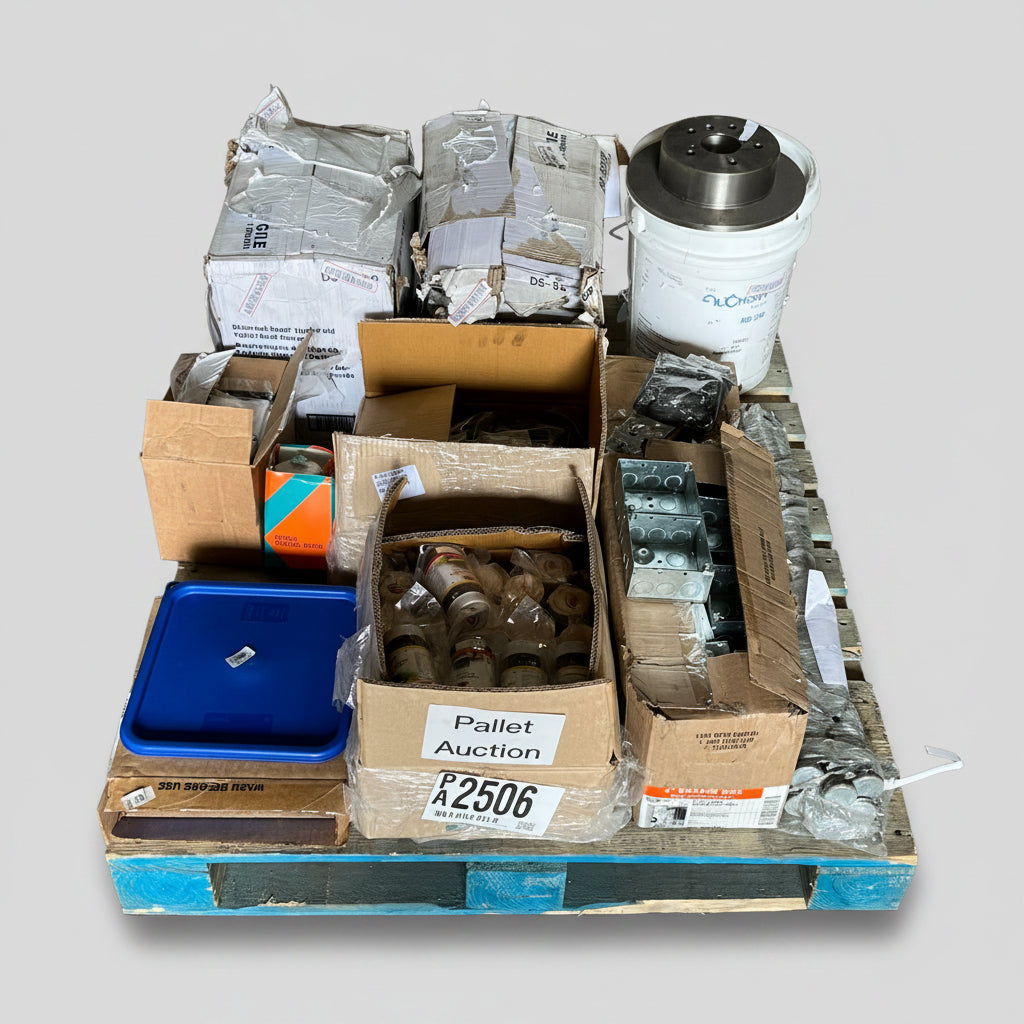 ZA@ Pallet of MIXED Golf Cart Hardware, Electrical Boxes, Blood Pressure Bands, Large Steel Spikes & More!!!!! (AS-IS)