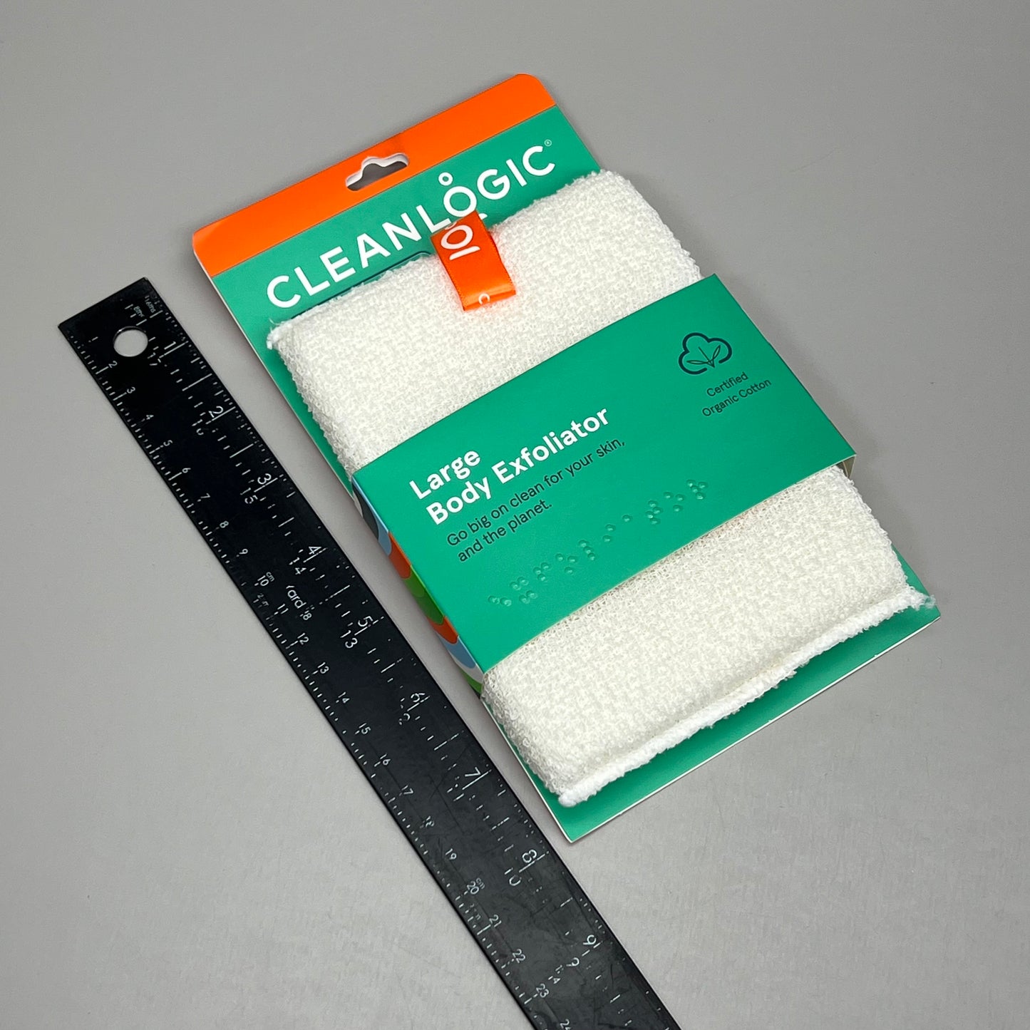 CLEANLOGIC (3 PACK) Hangable Cotton Large Body Exfoliator 4"X6" White 21102241