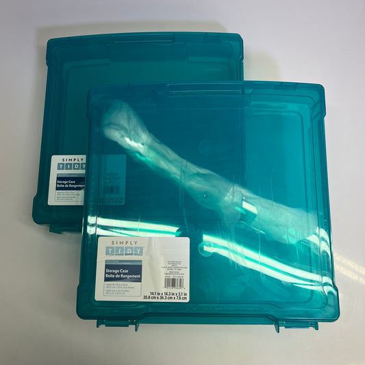 SIMPLY TIDY (2 PACK) Craft Storage Case For Scrapbooking 12"x12" Aqua 537276