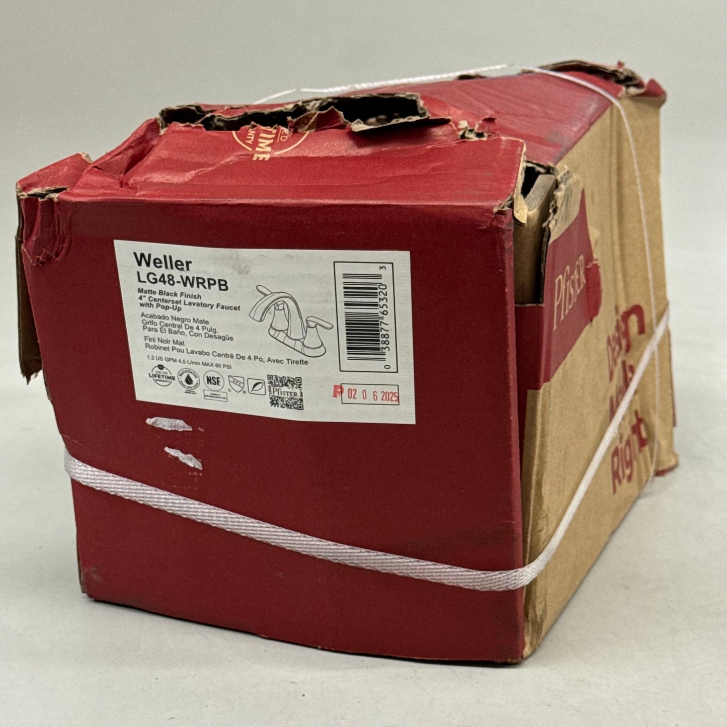 PFISTER Weller Centerset Lavatory Faucet With Pop-up 4" Matte Black LG48-WRPB (New Other)