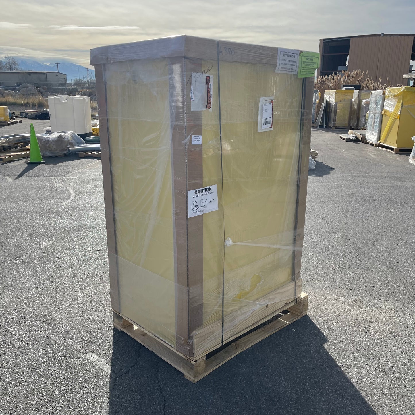 Z@ SECURALL Flammable Safety Storage Cabinet 90 Gal, 67” x 43” x 31” Yellow A390