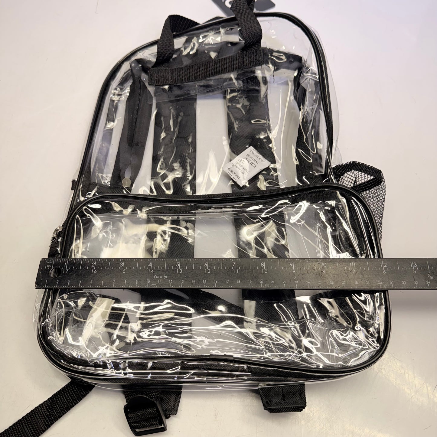 BWAP 17" Clear Plastic Backpack 17" x 12" x 6" Color Black BP1643