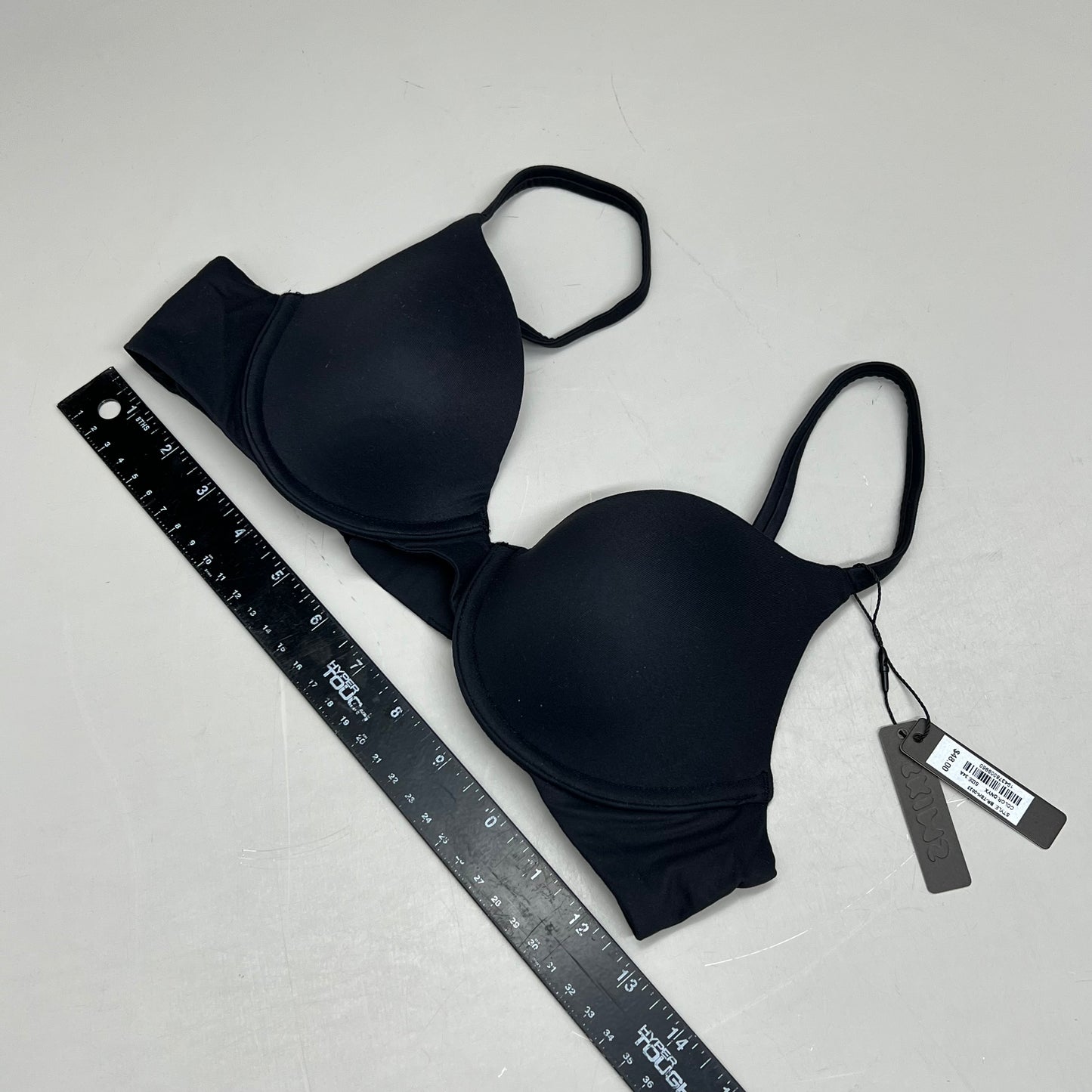 SKIMS Buttery Soft Fits Everybody T-Shirt Bra Women's Sz 34A Onyx BR-TSH-0023