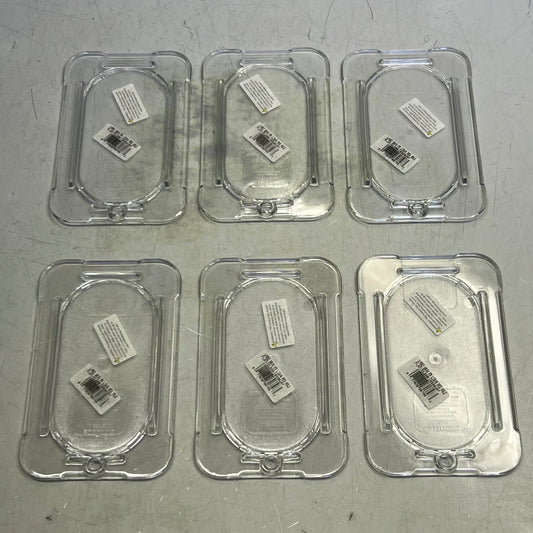 ZA@ CFS (6 PACK) Polycarbonate Flat Universal Lid 1/9 Sz 6.8"L x 4.2"W
