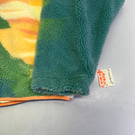 FREE PEOPLE Fluffy Half Button Rocky Ridge Pull Over Women's Sz L Tulip Pink