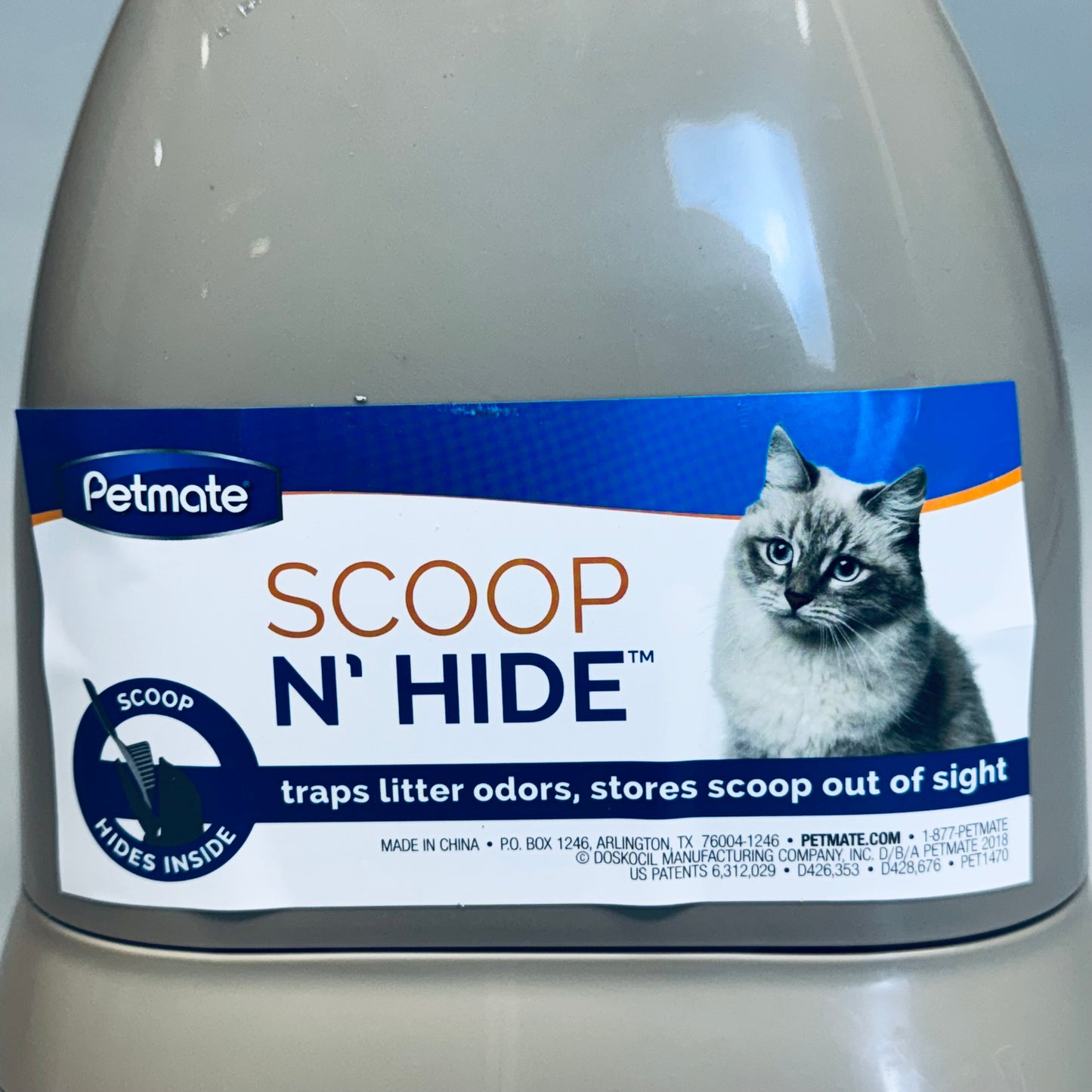 PETMATE Scoop N’ Hide Traps Litter Odors Sz 12” H x 5.5” W Beige