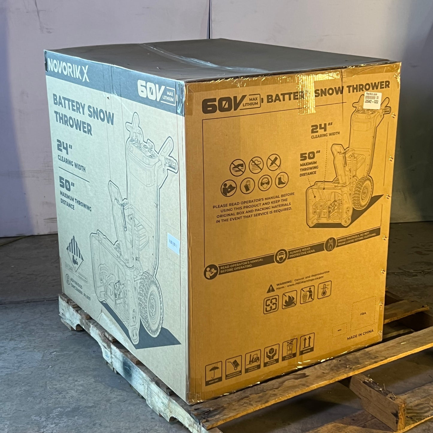 NOVORIKX 60V Battery Self-propelled 24-inch Snow Blower 24" CN/C296008