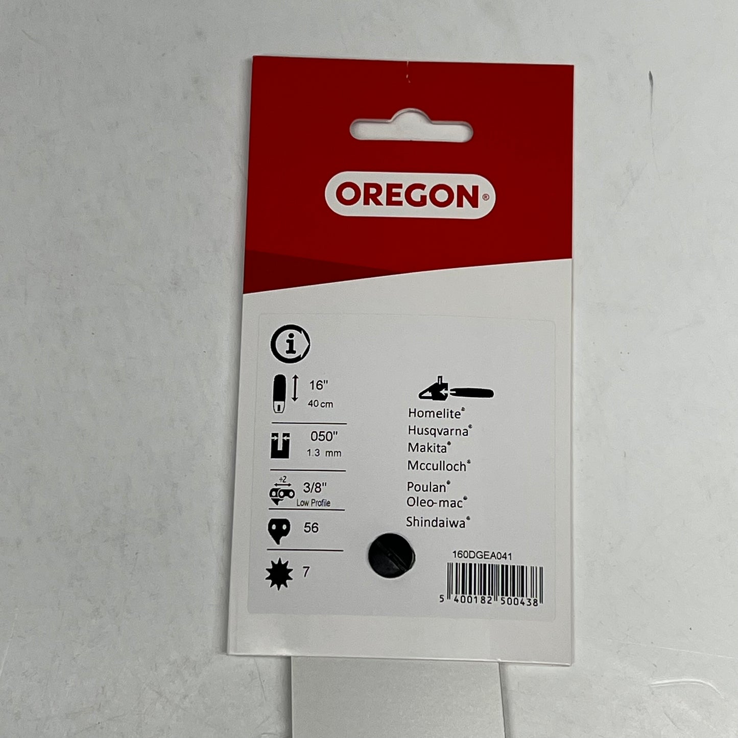 OREGON Single Rivet Guide Bar 16" 3/8" Low Profile Pitch .050" Gauge 160DGEA041