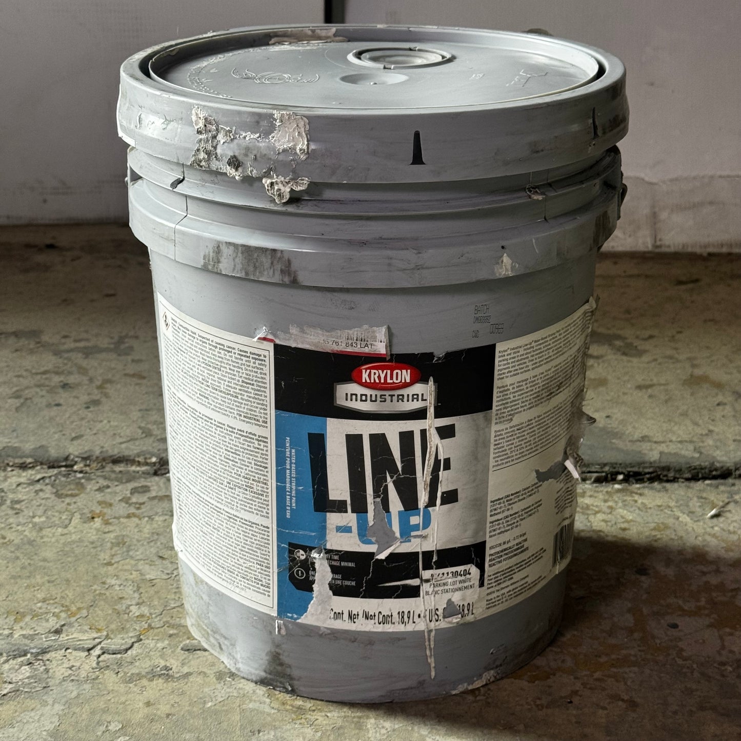 KRYLON Pavement Striping Paint 5 Gal, Parking Lot White, Water -Based, White Parking L-K41130404