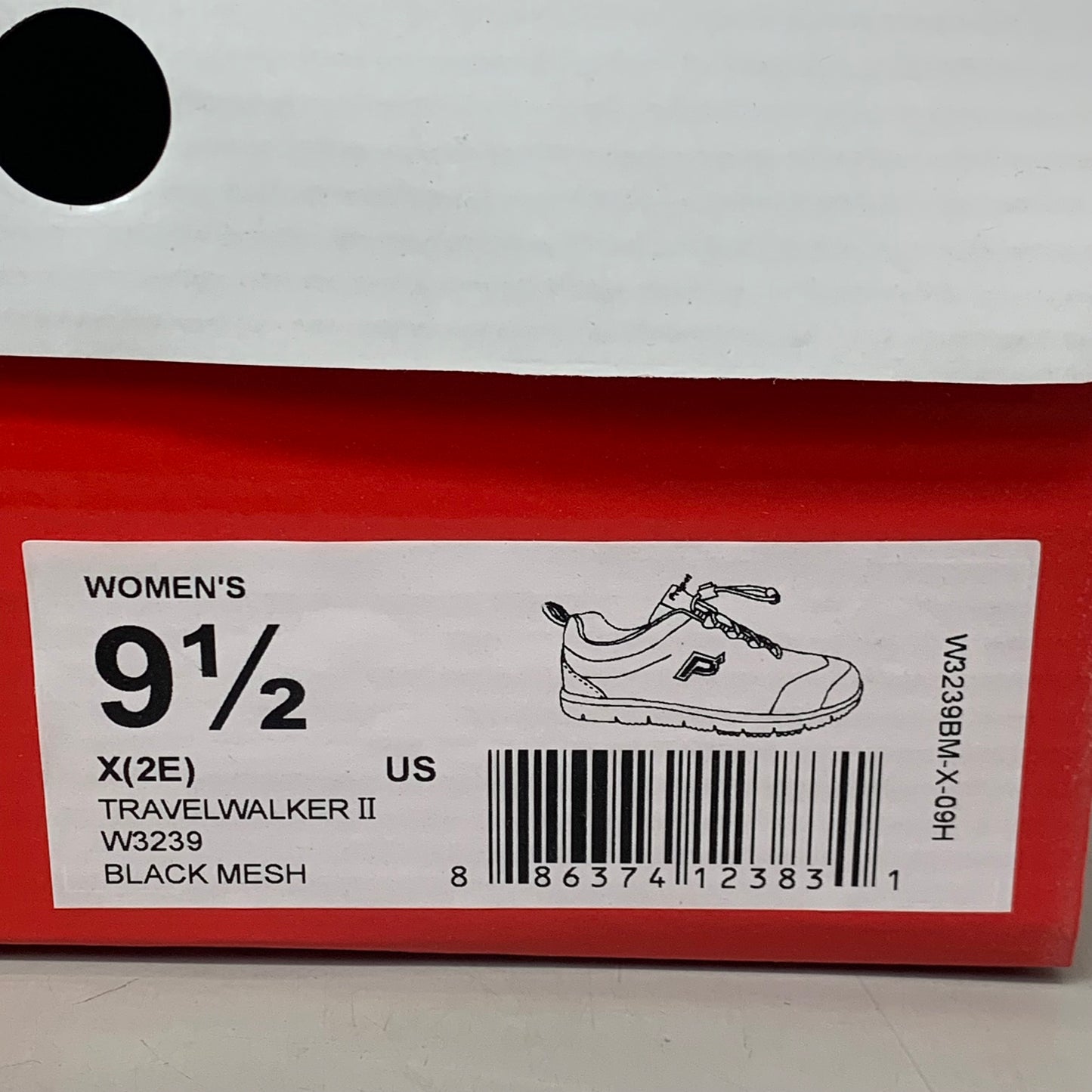 PROPET TravelWalker II Sneaker Shoes Women's SZ 9.5 Black Mesh W3239BM-X-09H