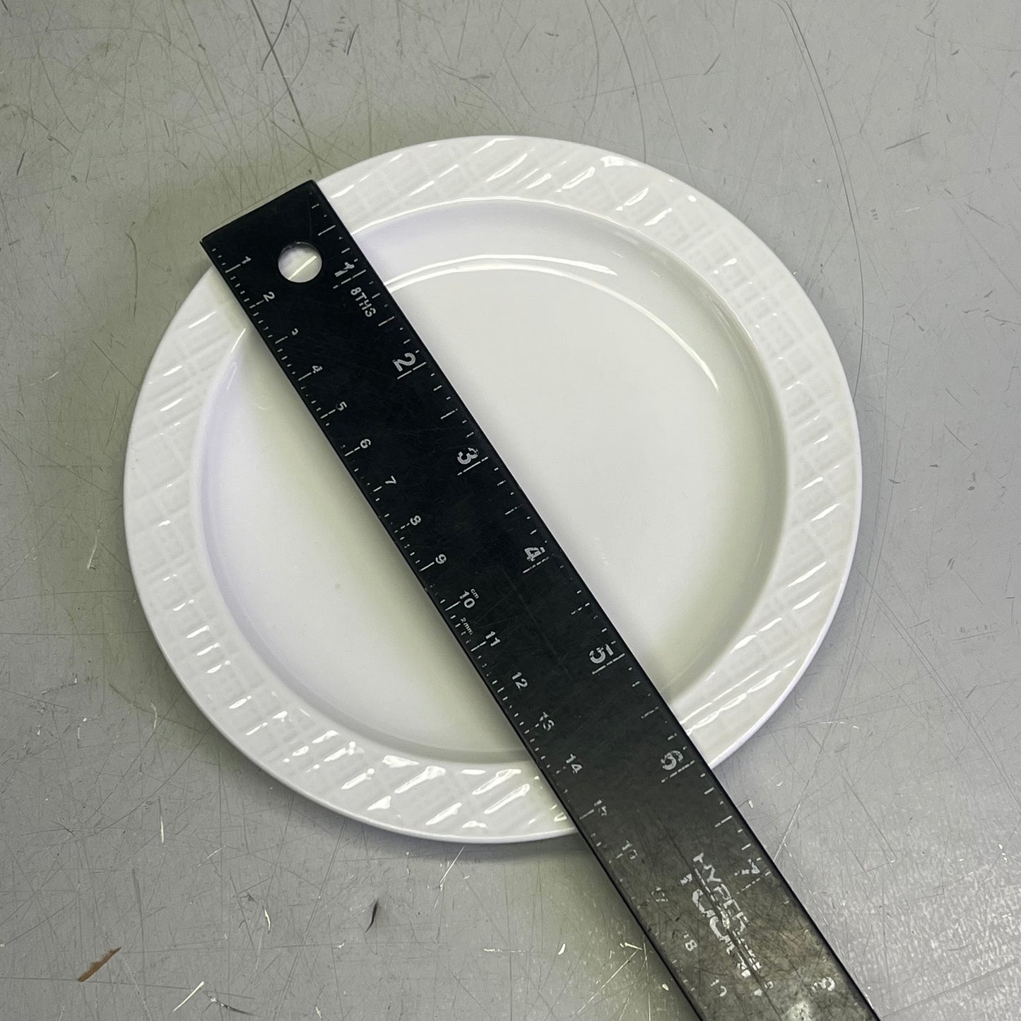 ZA@ ITI (6 PACK) Porcelain Dinnerware Round Dresden Plate 6 1/4" Bright White IDRN-6