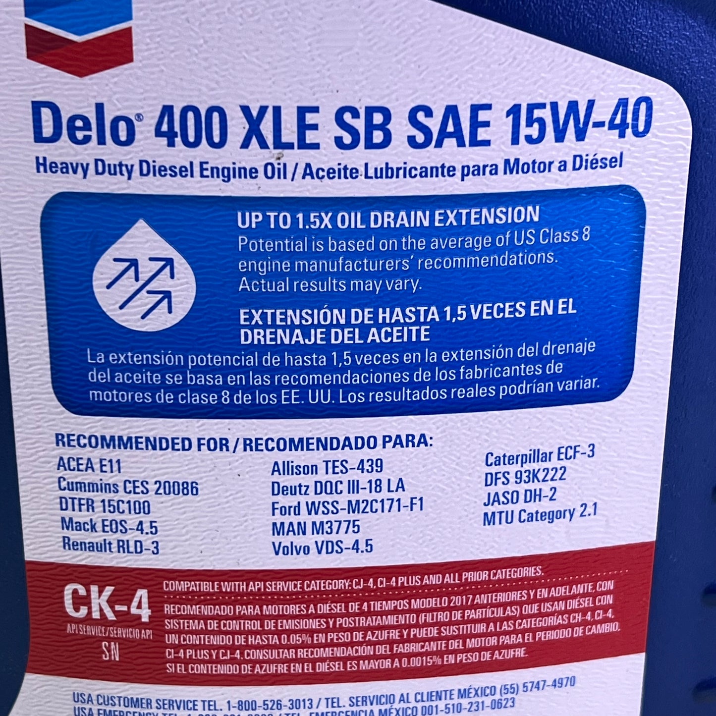 ZA@ DELCO 400 XLE SB Synthetic Blend SAE 15W-40 Heavy-Duty Diesel Motor Oil 1 Gal