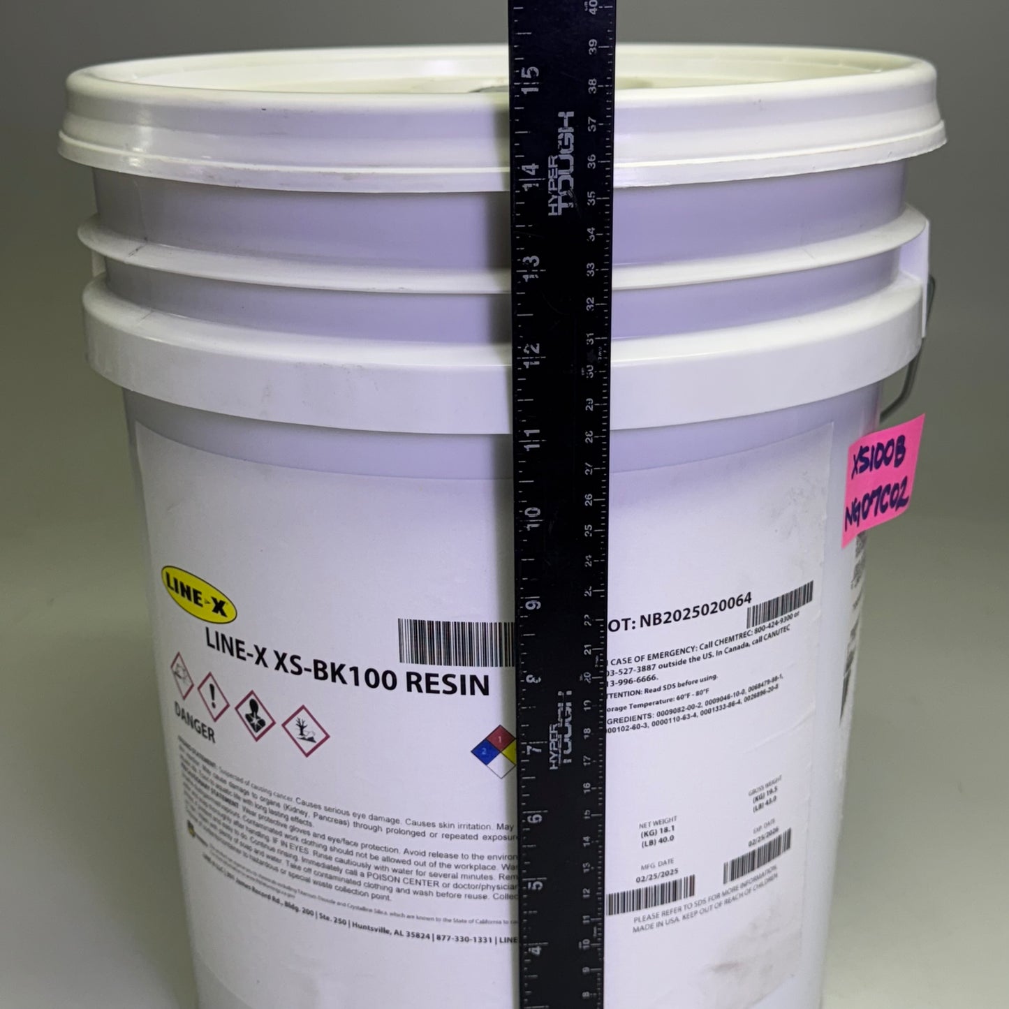 LINEX LINE-X XS-BK100 RESIN 40 Lbs BB 02/26