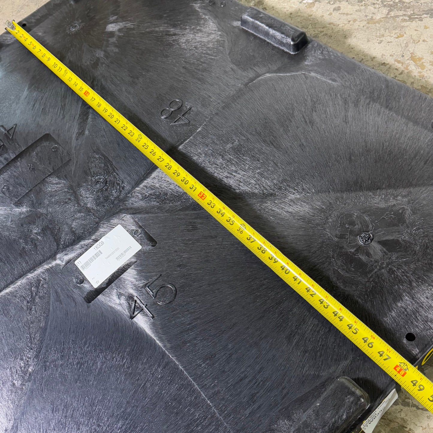 BUCKHORN Plastic Bulk Container Cover Sz 48 1/4 in x 45 1/4 in, Black 1XGG9