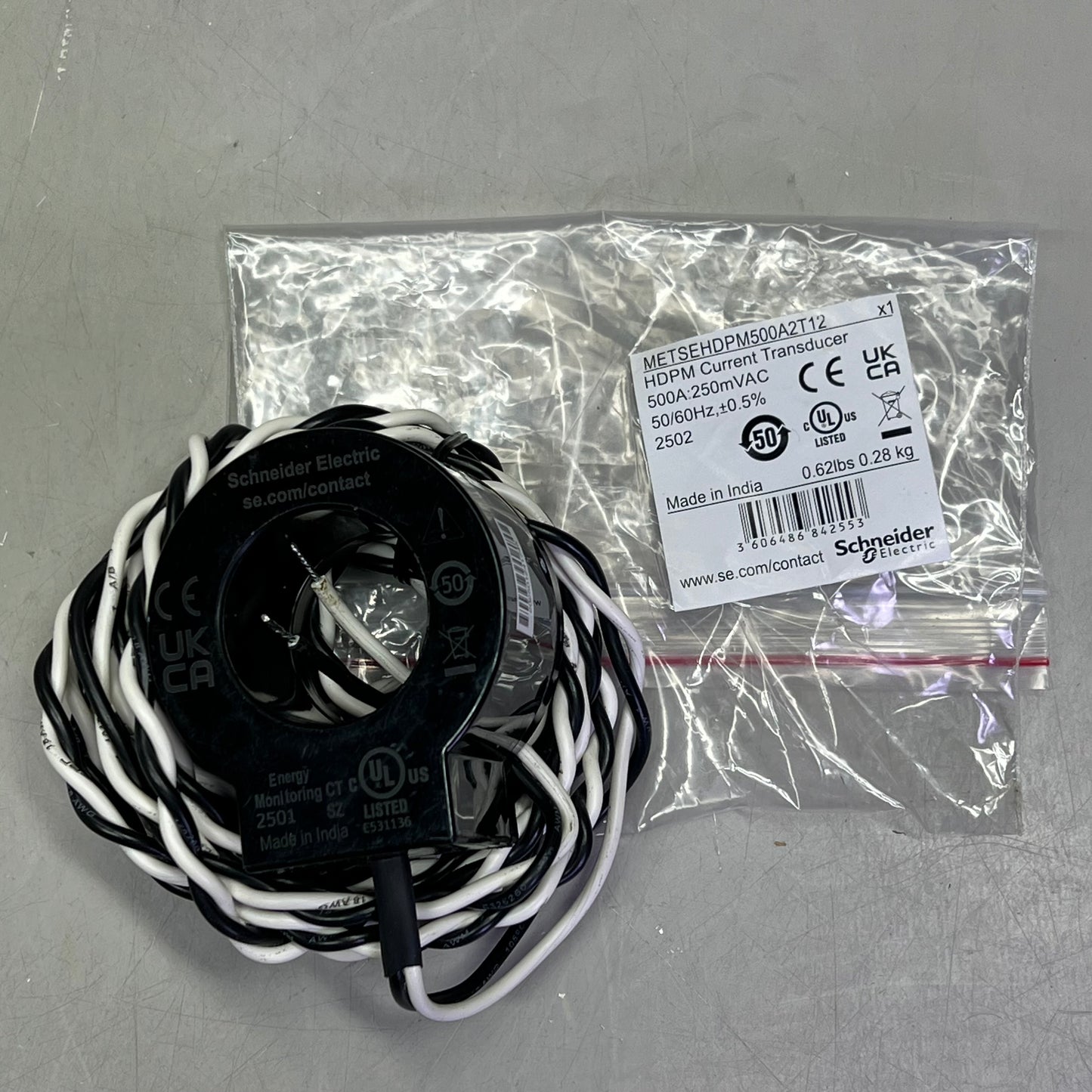 SCHNEIDER ELECTRIC HDPM Current Transducer 500A 50/60Hz METSEHDPM500A2T12