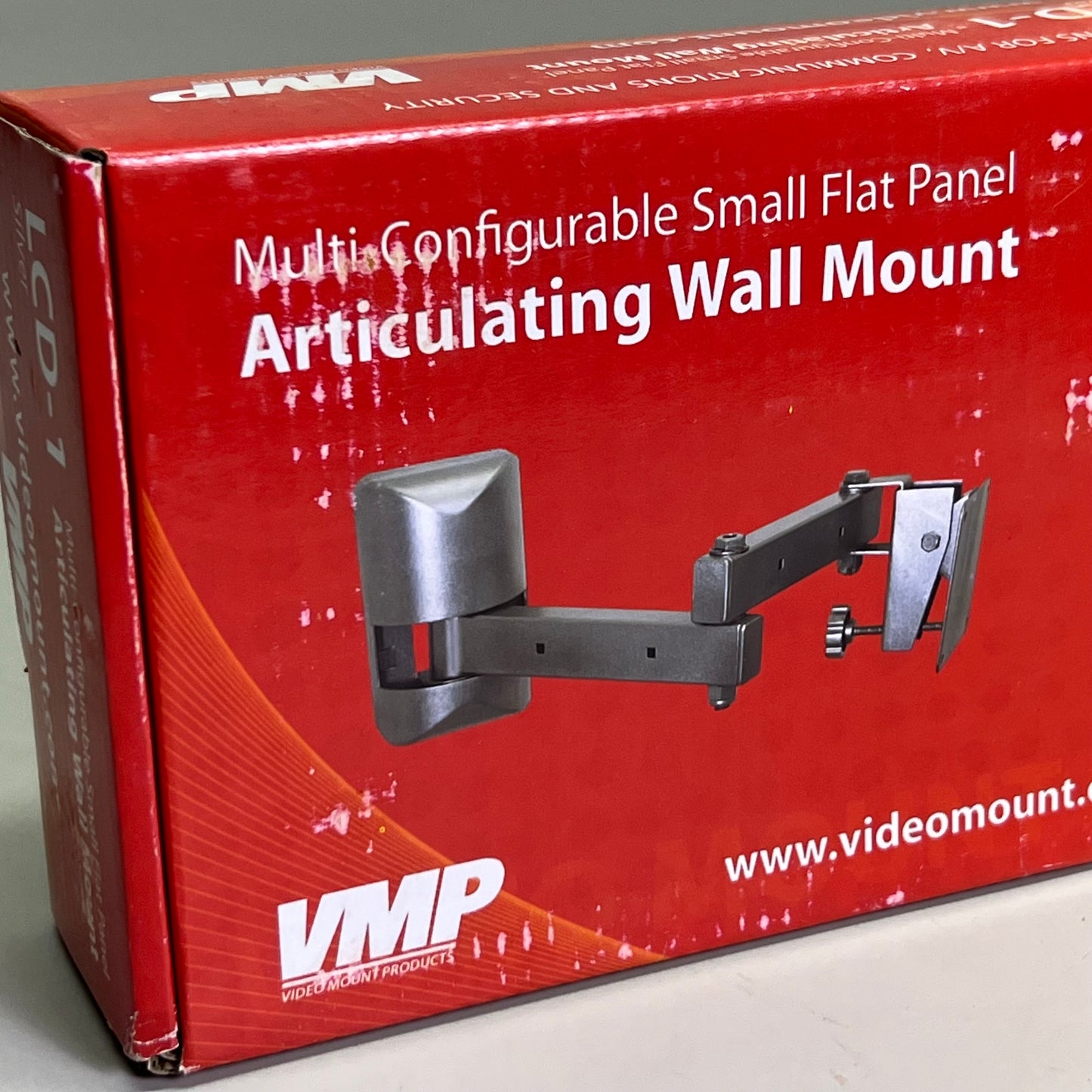 VMP Small Flat Panel Articulating Wall Mount Sz 11” x 5.5” x 2.5” Silver LCD-1