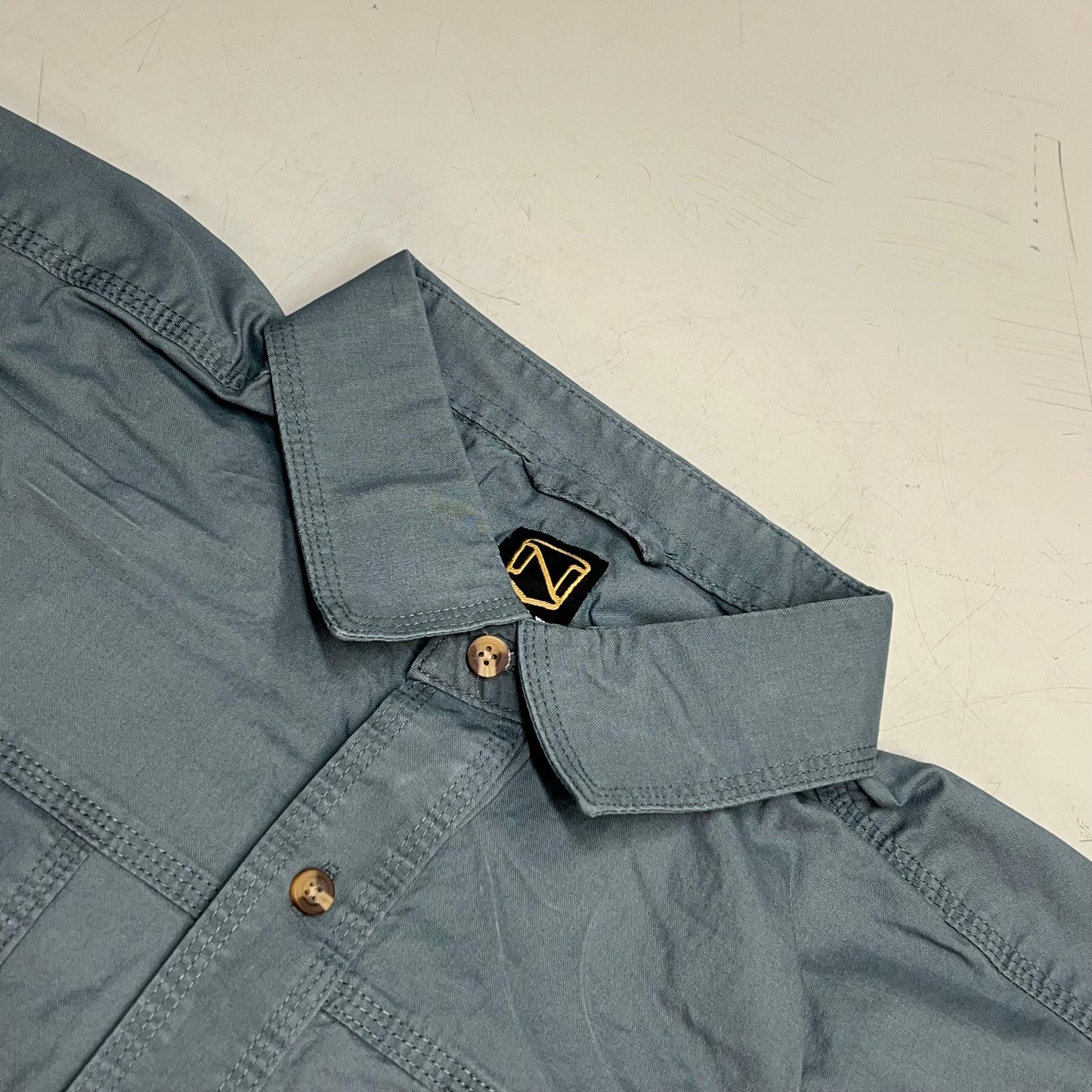 NOBLE OUTFITTERS Short Sleeve Weathered Work Shirt Men's Sz XL-R Light Blue 12005