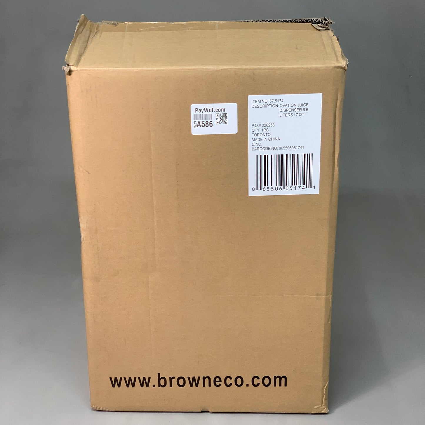 BROWNE Ovation juice dispenser 15" x 11" x 22" 7 Qt 575174  (New)