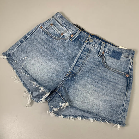 LEVIS 501 Original Fit High Rise Shorts Medium Wash Women's Sz 29 Mega Vibe Blue