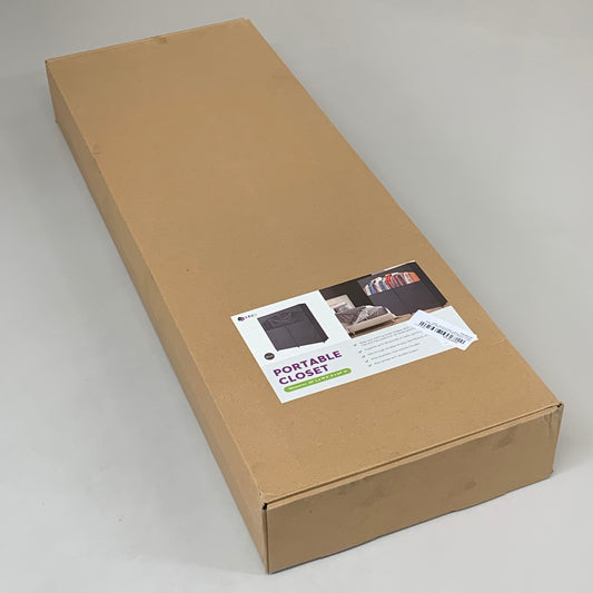 HNS Portable Wardrobe Closet & Metal Hanging Rod 60"Lx19.5"D Black HS-3392-BLK