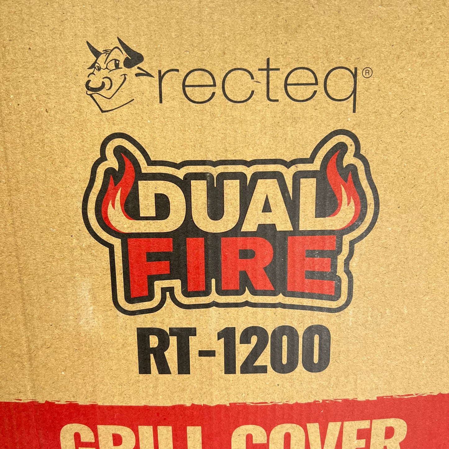 RECTEQ Dual Fire Grill Cover 2-ply Construction 350g Pvc Custom Fit Blk RT-1200