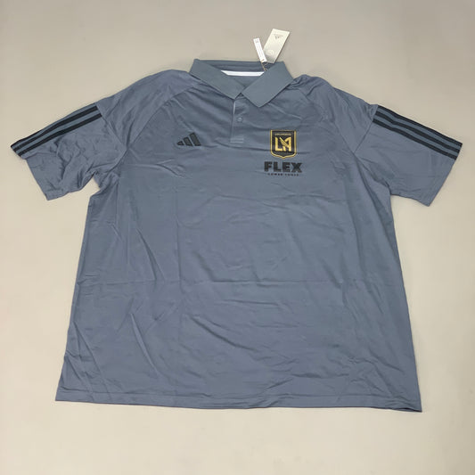 ADIDAS Los Angeles Football Club Training Polo Short Sleeve Grey 2XL 23709685