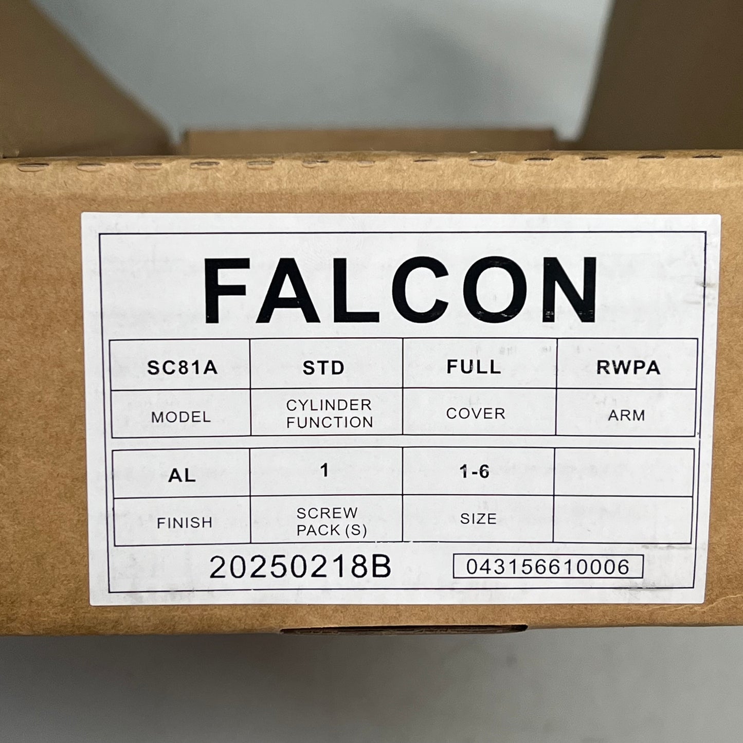 FALCON Gr.1 Door Closer Regular Arm W/ PA Bracket SC81A RW/PA Aluminum 20250218B